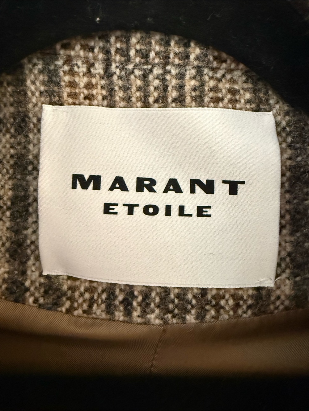 NWT Isabel Marant Etoile Limiza Check Virgin Wool Coat Beige Jacket 40 US 8 L - Picture 11 of 15